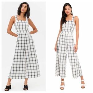 🌟 Forever 21 plaid wide-leg jumpsuit euc large